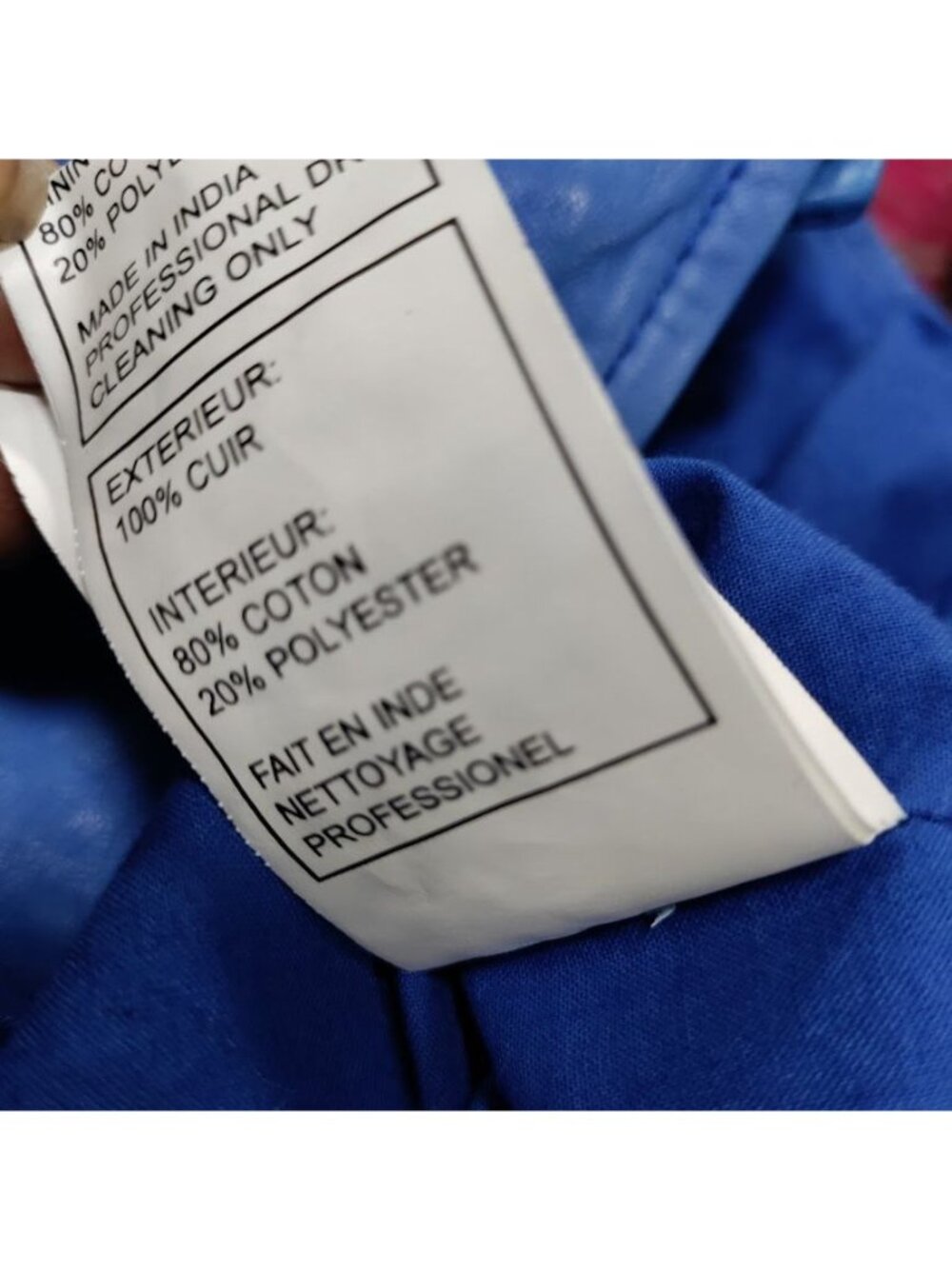 Doma Womens Blue Leather Moto Jacket XS With Zipper Details & Asymmetrical Front - Picture 15 of 15